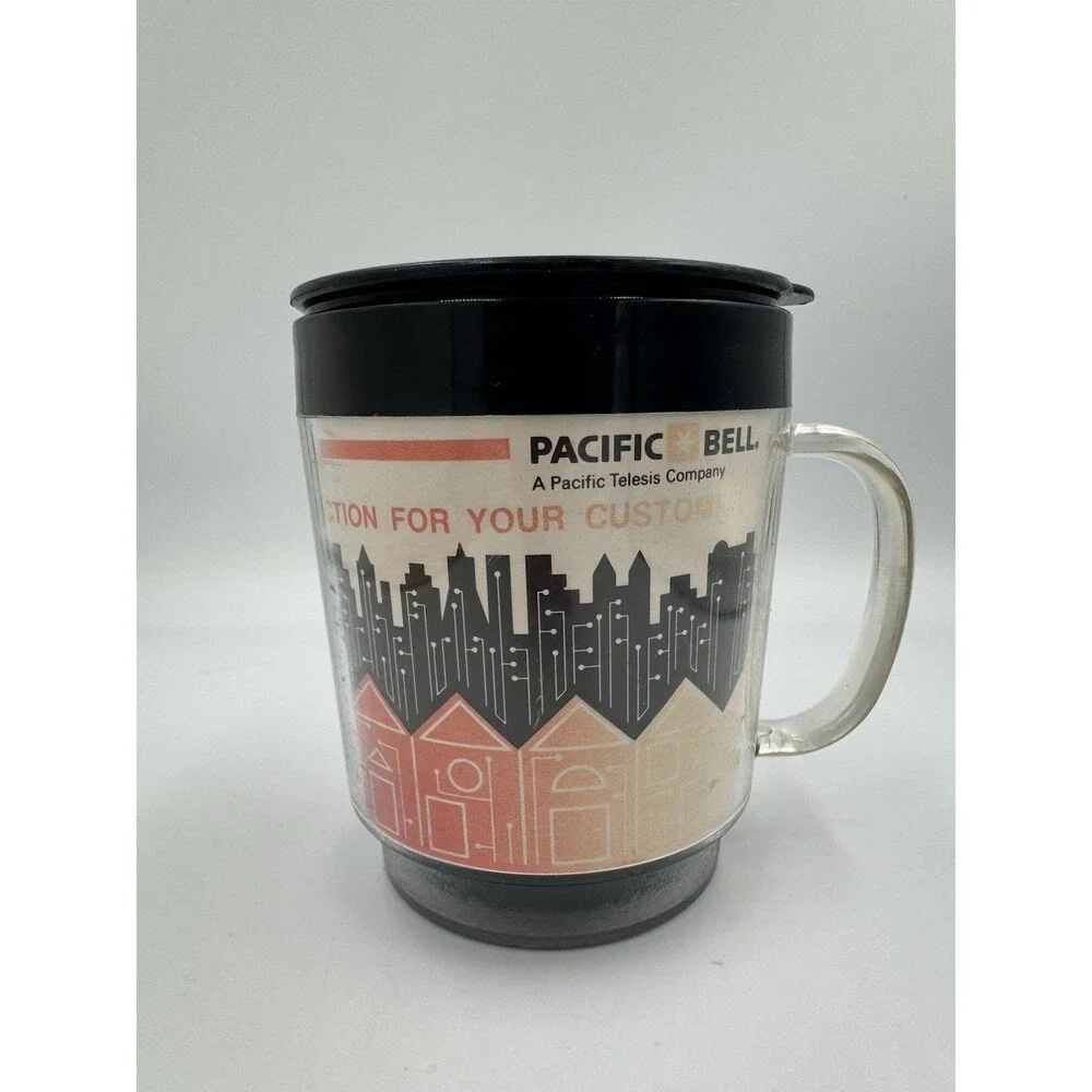 Pacific Bell Telesis Services Advertising Plastic Coffee Mug 8‎ ounce Vintage